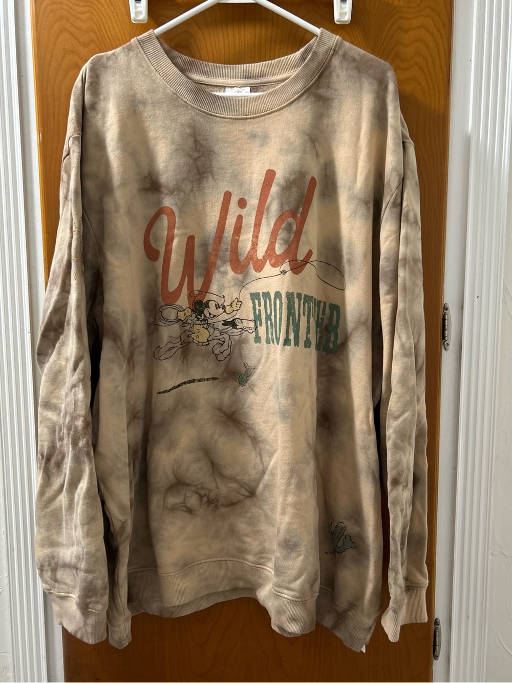 Disney Parks Wild Frontier Graphic Crewneck Sweatshirt- Brown Tie-Dye